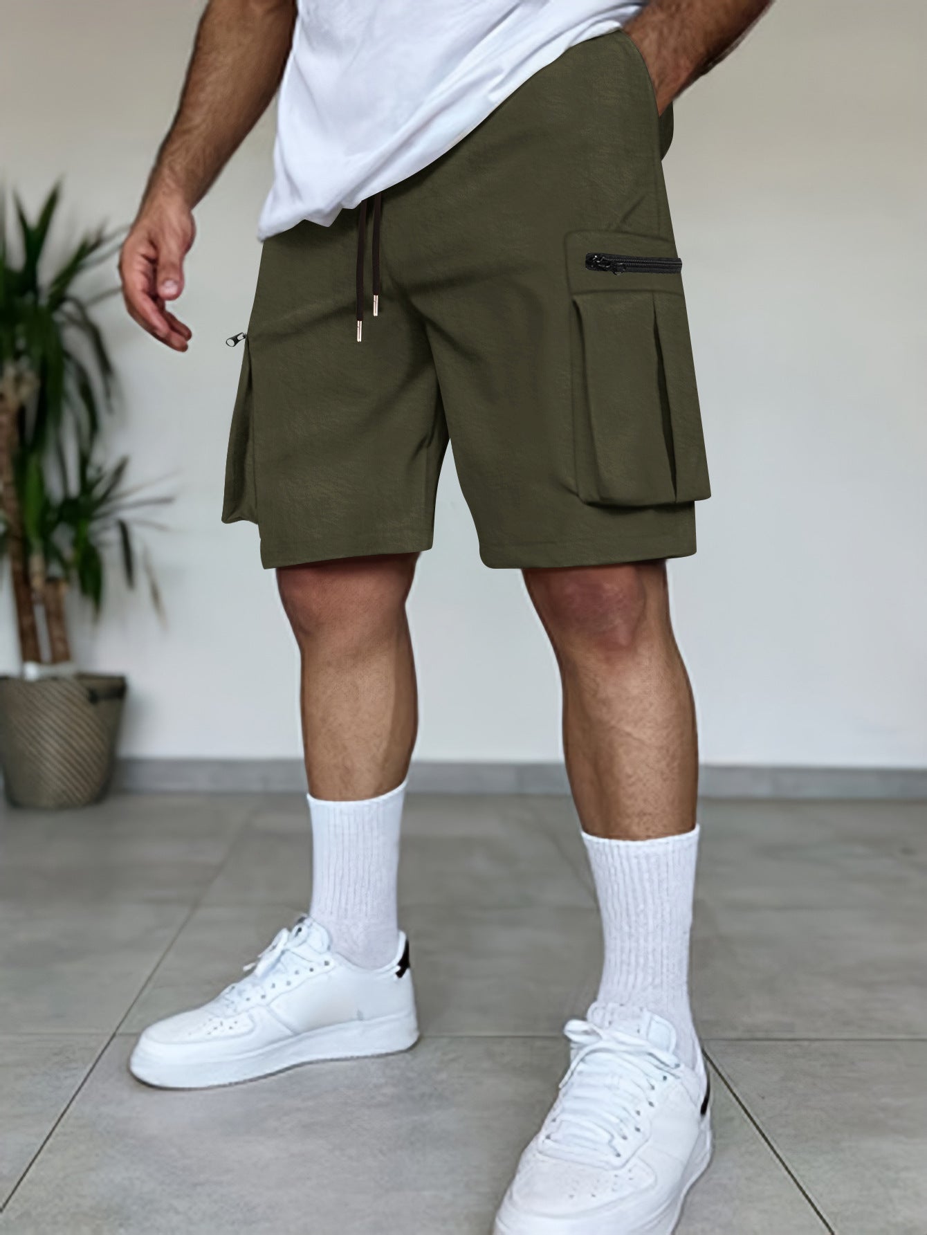 Shorts cargo utilitaires pour hommes avec poches à fermeture éclair Chic und Stil