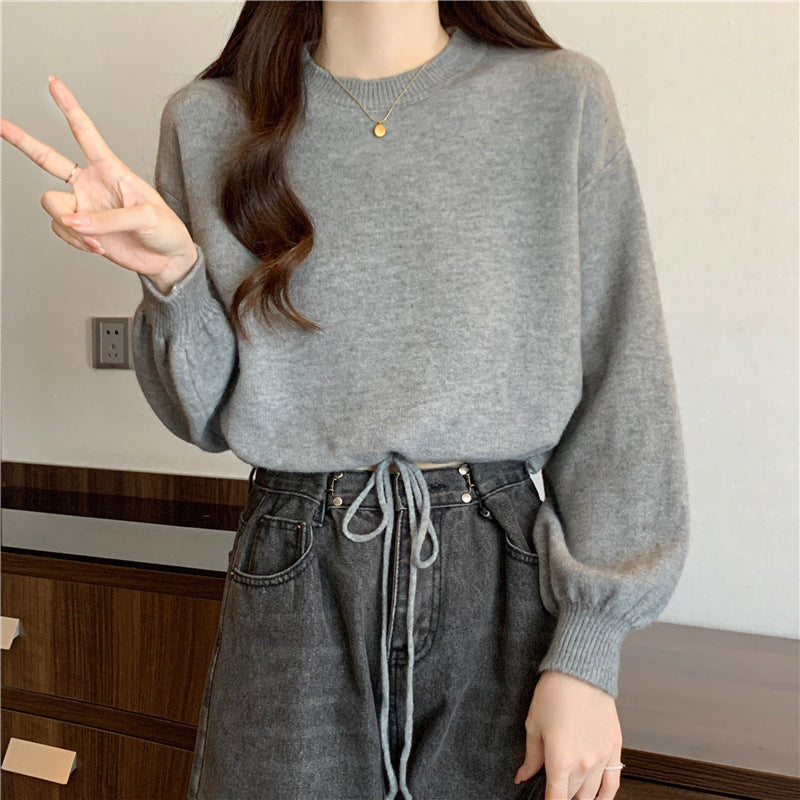 Pull décontracté pour femmes avec cordon de serrage et manches volumineuses Chic und Stil
