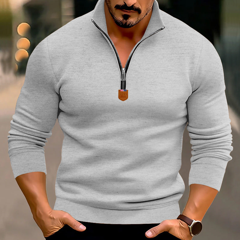 Pull sportif pour homme avec fermeture éclair et col montant Chic und Stil