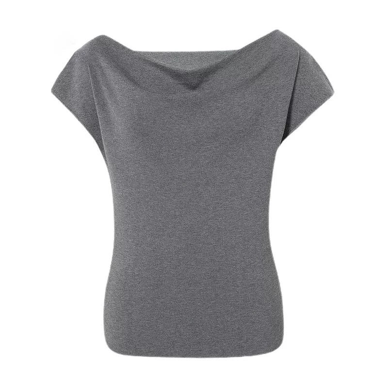 T-shirt contemporain à col drapé pour femmes Chic und Stil