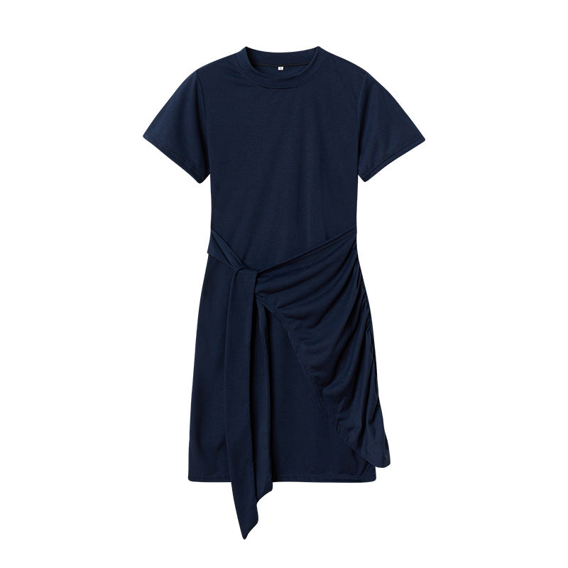 Robe T-Shirt drapée de loisirs pour femmes Chic und Stil