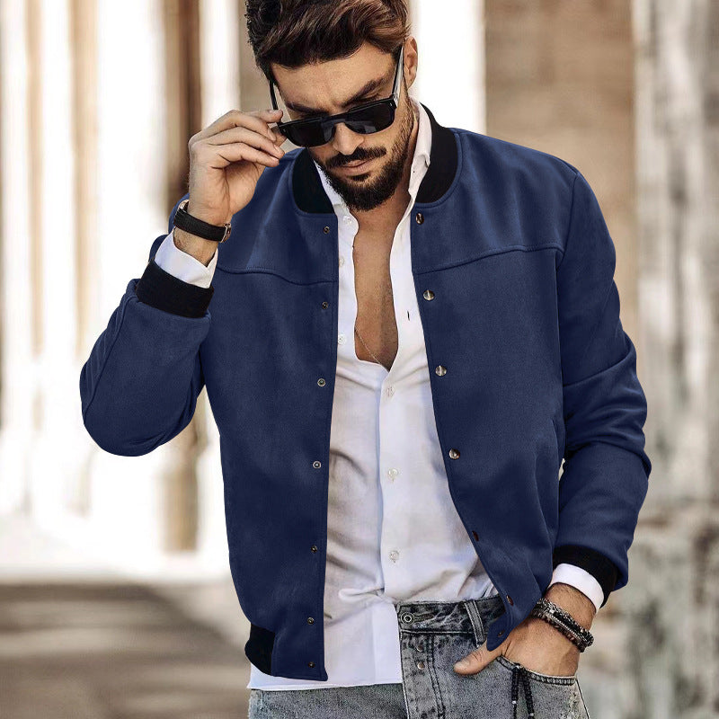 Veste bomber moderne pour homme en simili daim de haute qualité Chic und Stil
