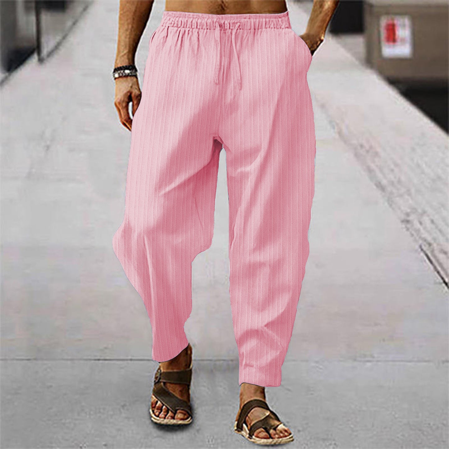Pantalon à rayures fines décontracté pour hommes Chic und Stil