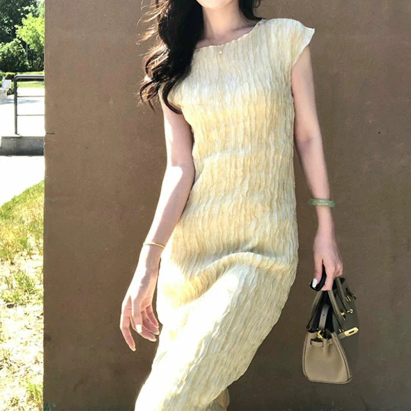 Robe midi texturée pour femmes Chic und Stil
