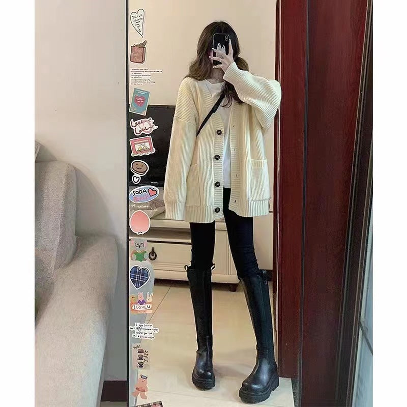 Cardigan en grosse maille pour femmes avec poches et coupe douce Chic und Stil