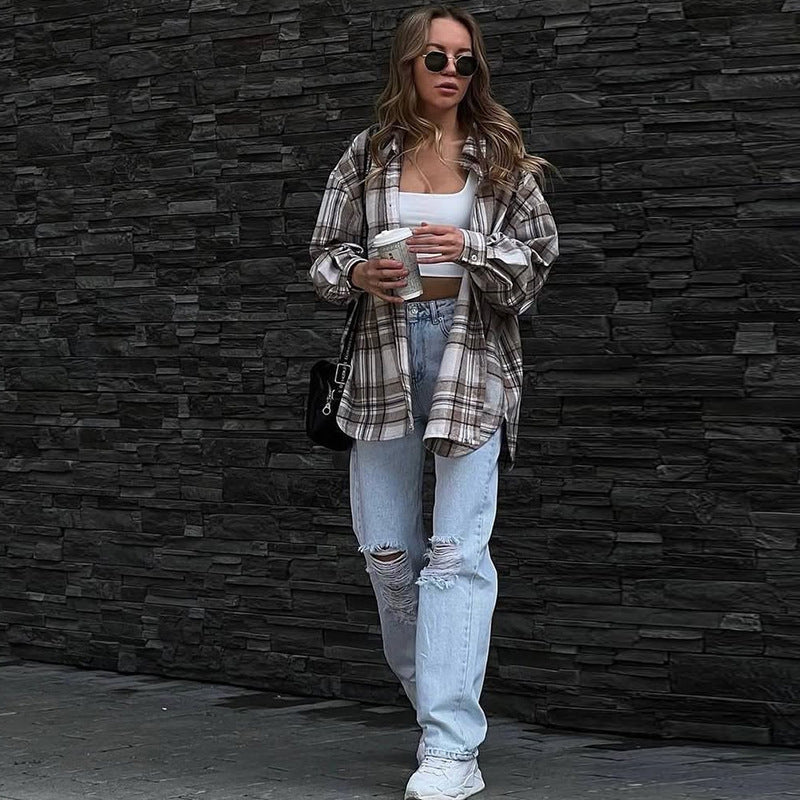 Chemise à carreaux décontractée pour femmes Chic und Stil