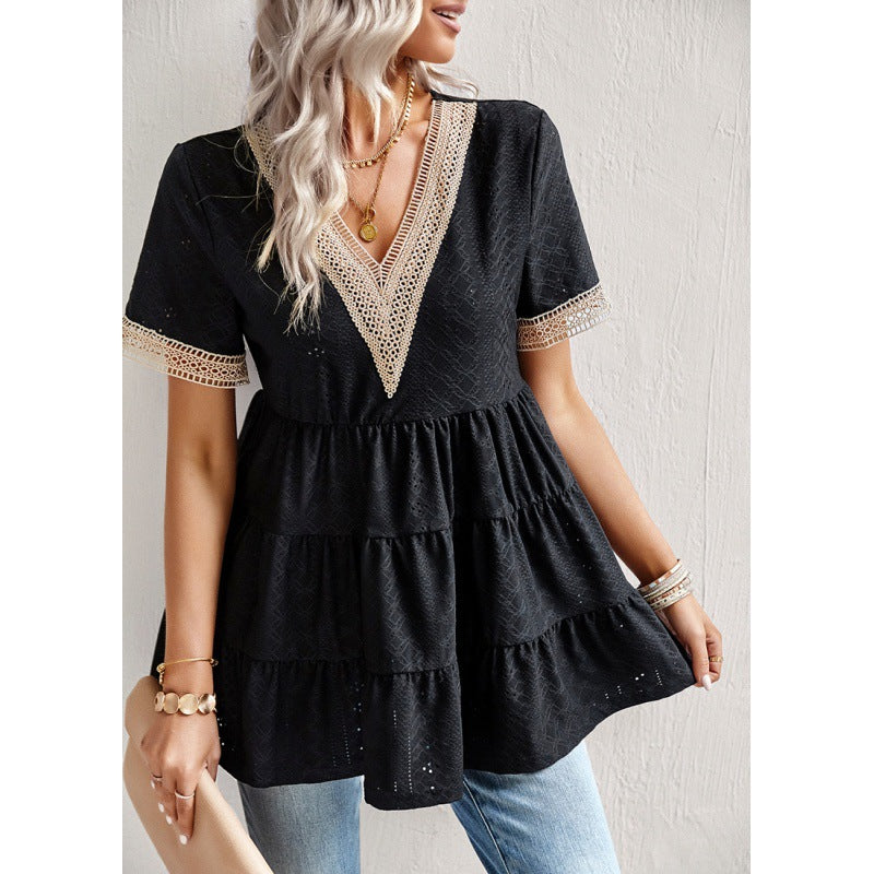 Top peplum femme avec détails œillets Chic und Stil