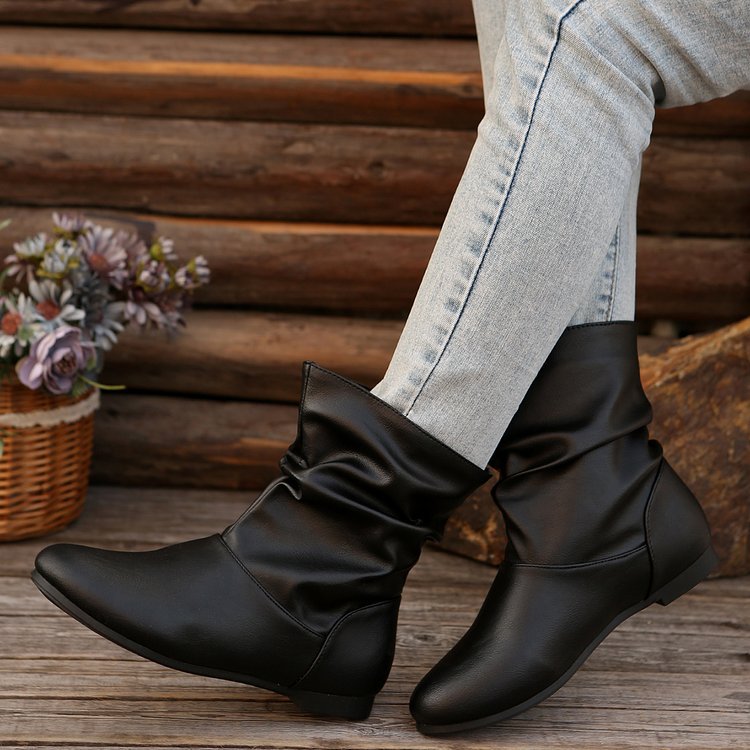 Bottines pour femmes à la mode avec un design élégant en volants et un matériau supérieur doux Chic und Stil