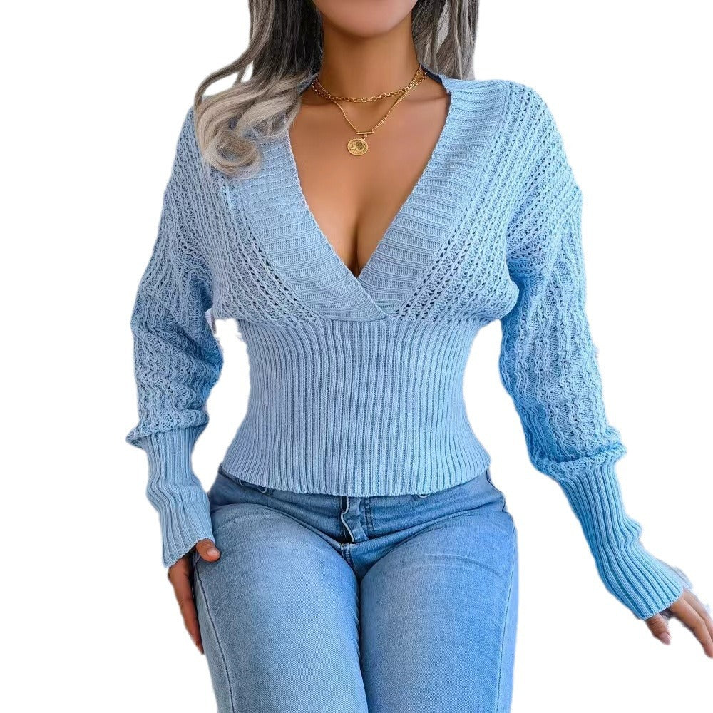 Pull en tricot pour femmes avec décolleté en V et fine structure de mailles Chic und Stil
