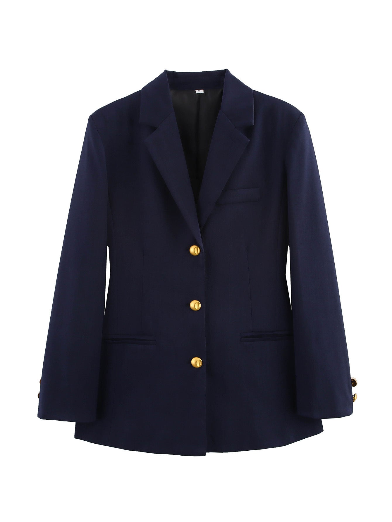 Blazer à carreaux pour femmes avec boutons dorés et poches pratiques Chic und Stil