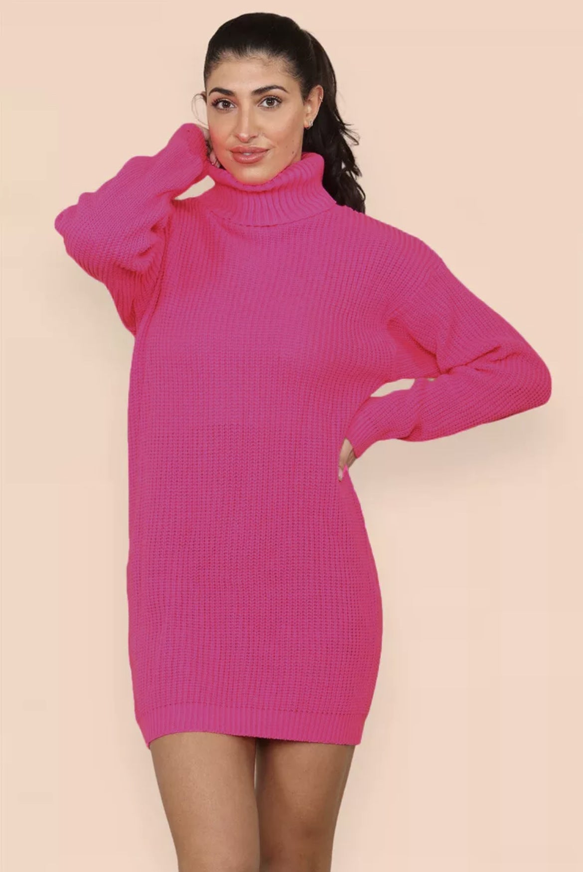 Robe en tricot pour femmes avec col montant et coupe décontractée Chic und Stil