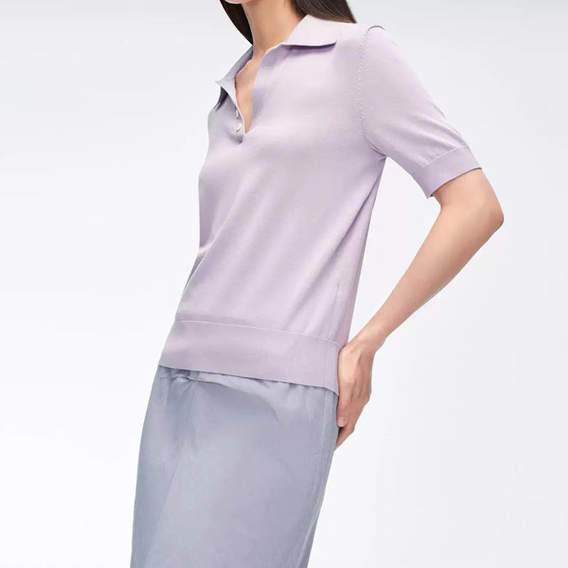 Pull polo à manches courtes pour femmes Chic und Stil