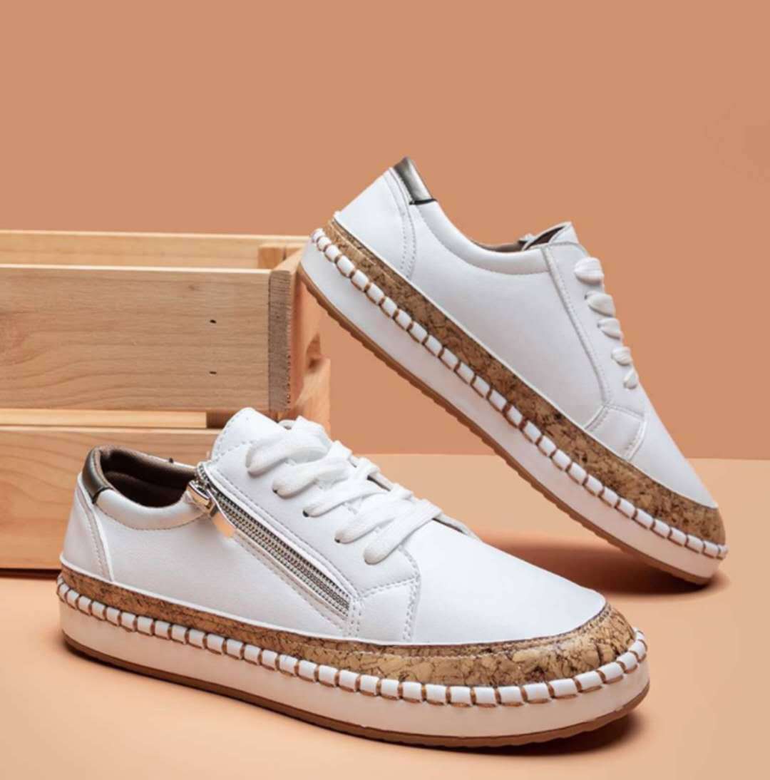 Baskets féminines tendance avec motif floral et fermeture éclair pratique Chic und Stil