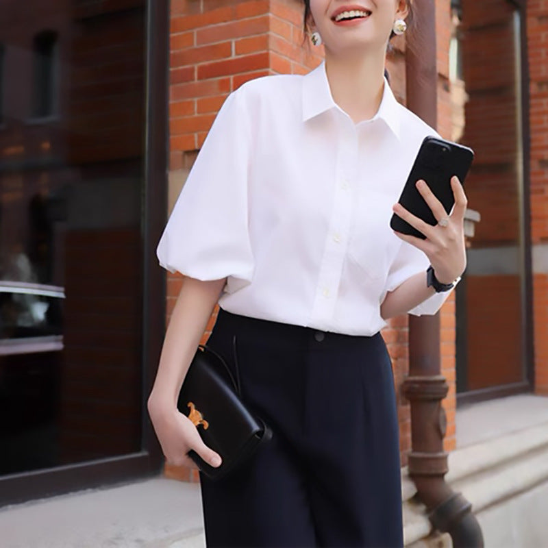 Blouse ajustée à manches bouffantes pour femmes Chic und Stil