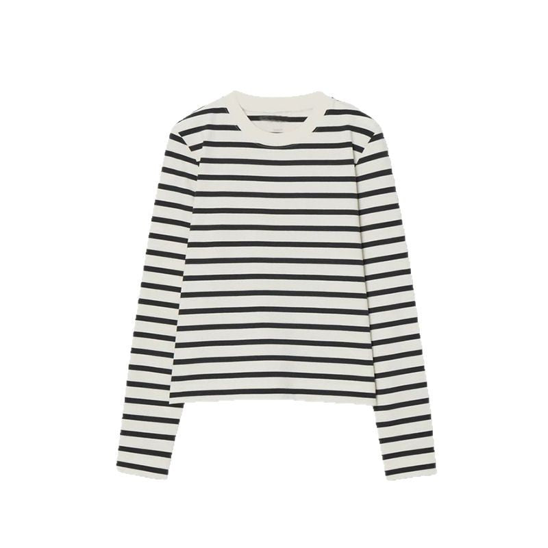 Haut à manches longues rayé classique pour femmes Chic und Stil