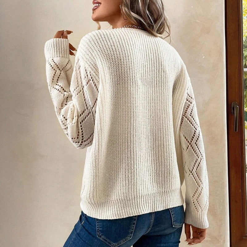 Pull en tricot pour femmes avec un décolleté en crochet raffiné Chic und Stil