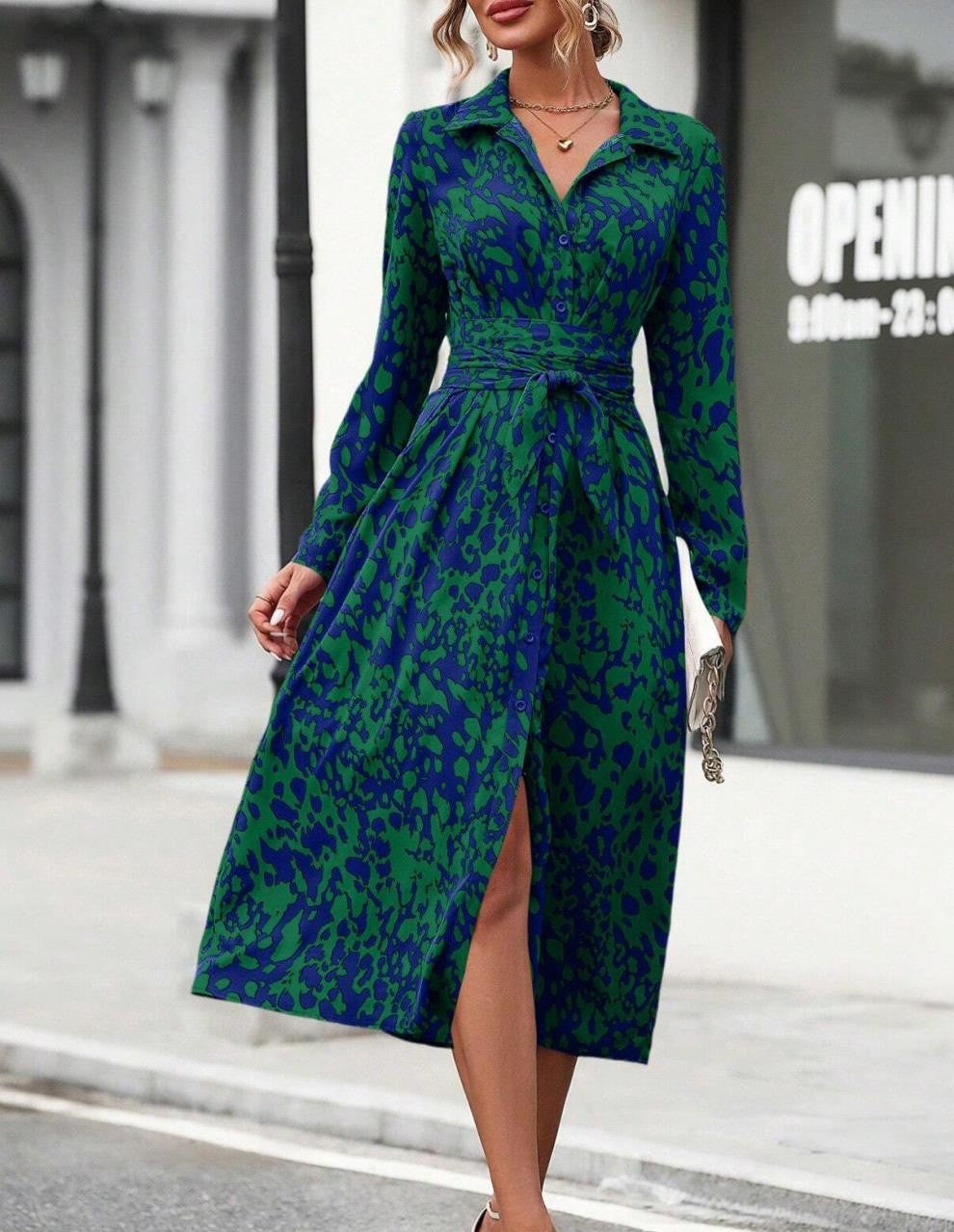 Robe midi élégante à fermeture à boutons Chic und Stil