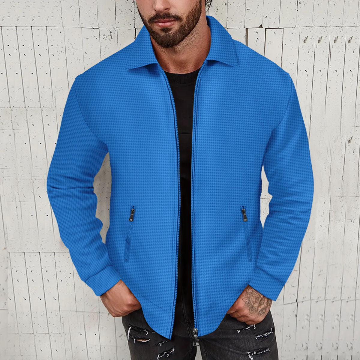 Veste matelassée tendance pour hommes avec col montant et poches zippées latérales Chic und Stil