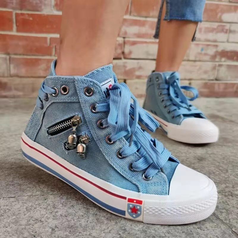 Baskets hautes pour femmes au look vintage moderne avec des détails de fermeture éclair tendance Chic und Stil