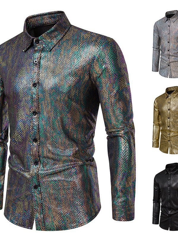 Chemise élégante pour homme en matériau brillant avec une coupe moderne Chic und Stil