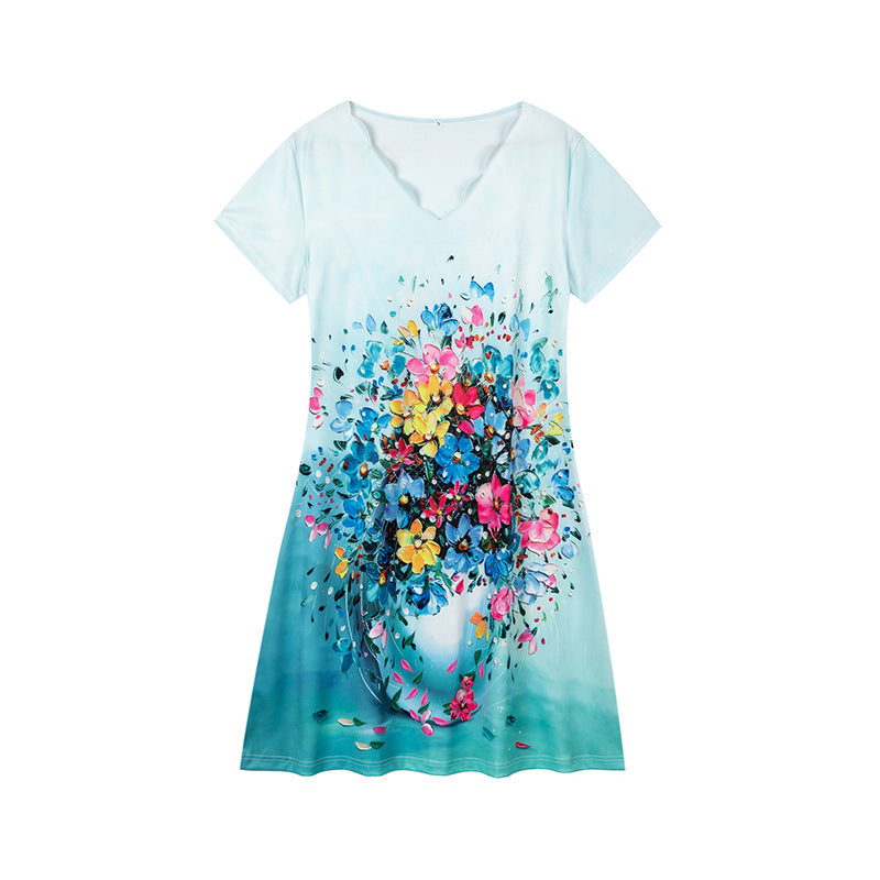 Robe courte à manches courtes imprimé floral Chic und Stil