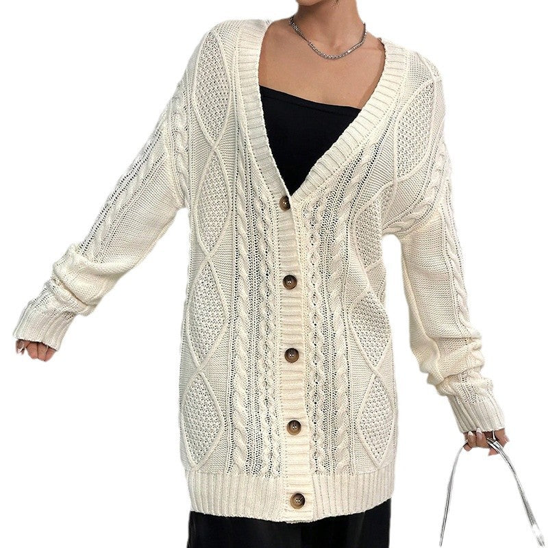 Dames Gros Tricot Cardigan Chic und Stil