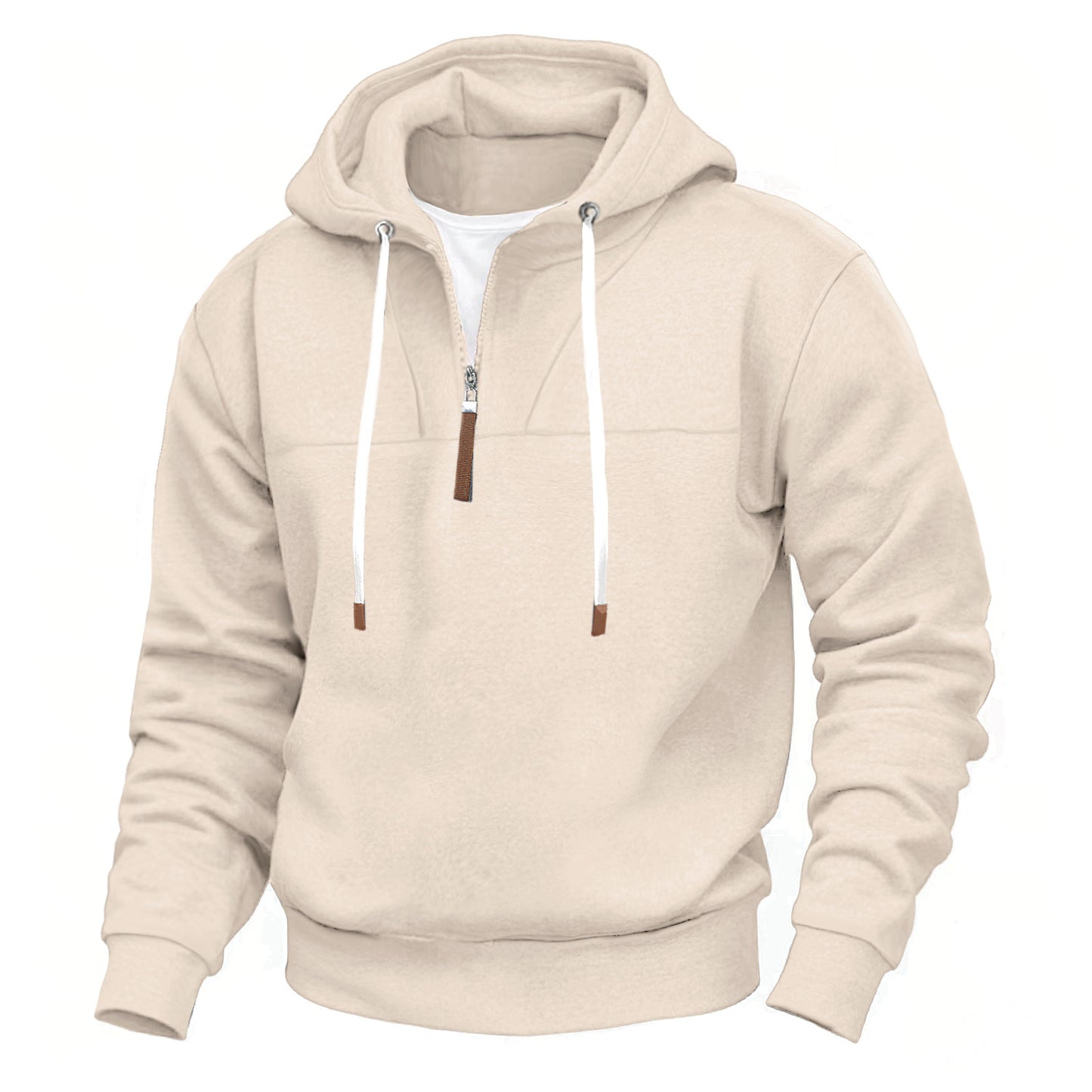 Hommes pull à capuche tendance avec col montant et fermeture éclair Chic und Stil