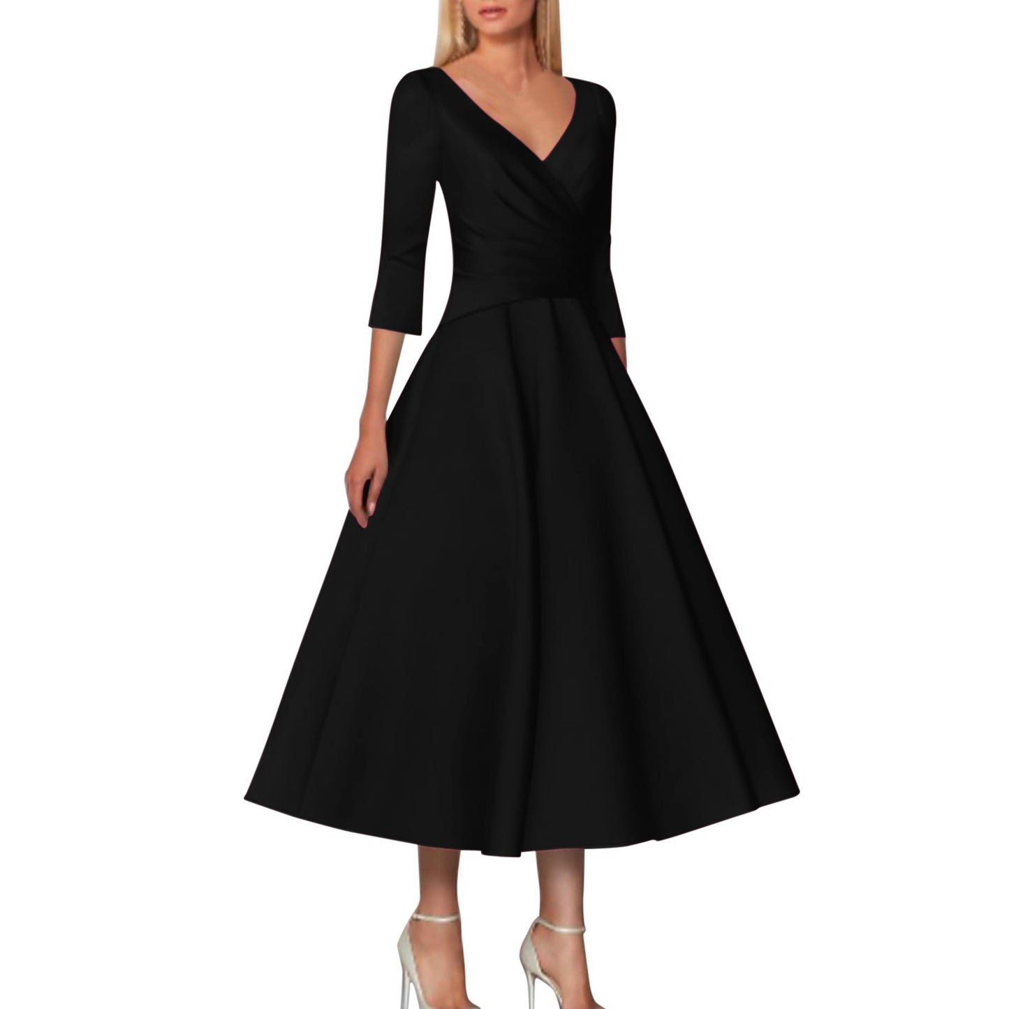 Robe portefeuille A-ligne flatteuse pour femmes Chic und Stil