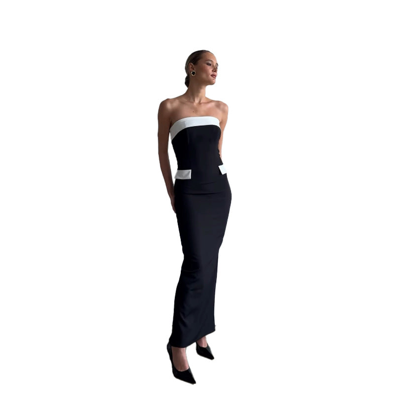 Robe évasée sans bretelles pour femmes