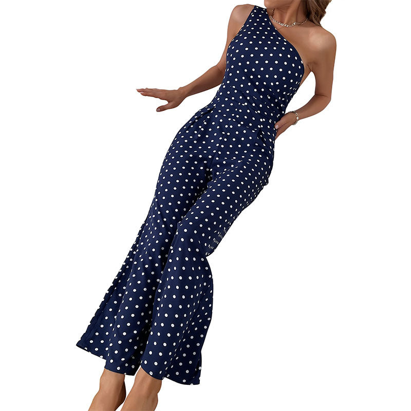 Robe maxi à pois asymétrique pour femmes Chic und Stil