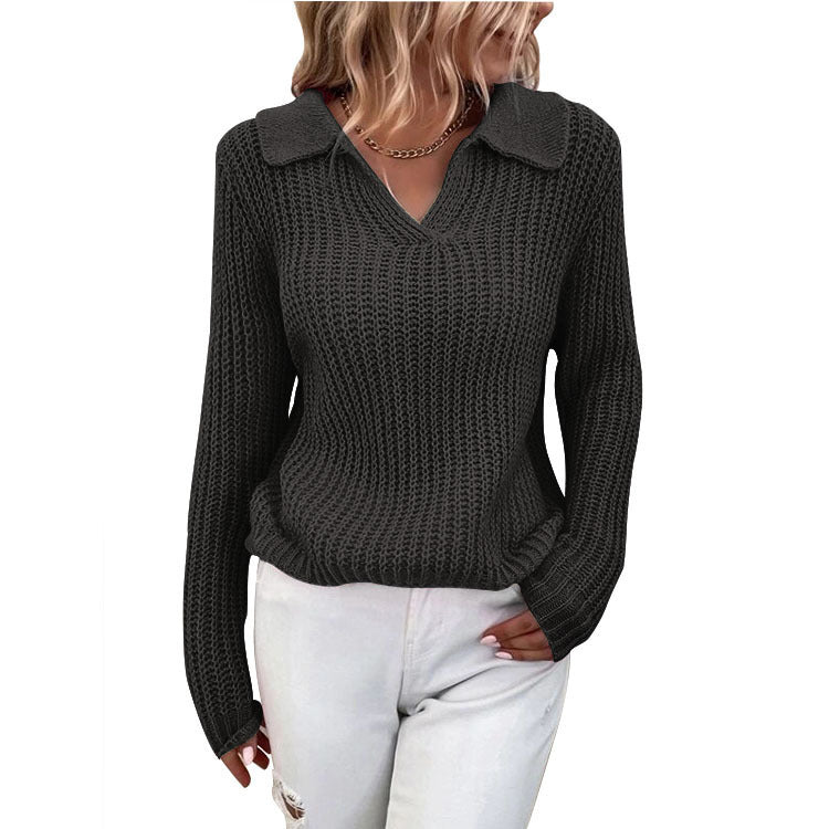 Pull en tricot pour femmes avec un col élégant et une coupe décontractée Chic und Stil