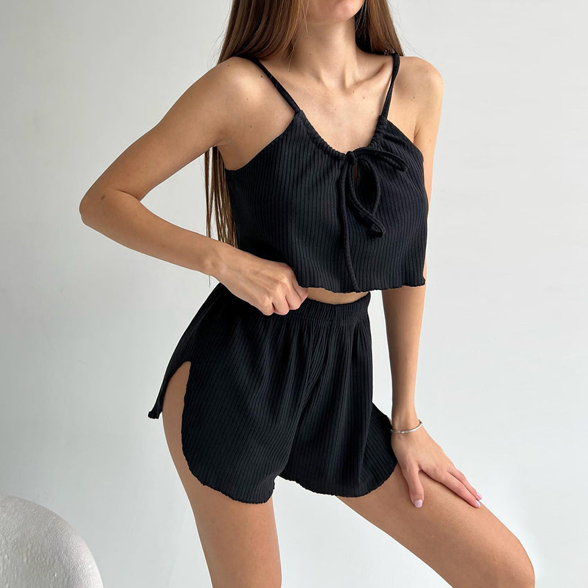 Ensemble de shorts confortable pour dames avec top fluide et taille élastique Chic und Stil