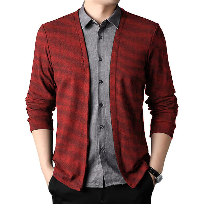 Cardigan pour hommes structuré avec bords ouverts Chic und Stil