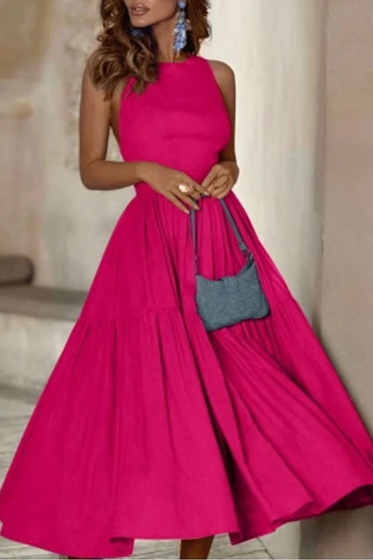 Dames Robe élégante à manches longues avec jupe longue et plis raffinés Chic und Stil
