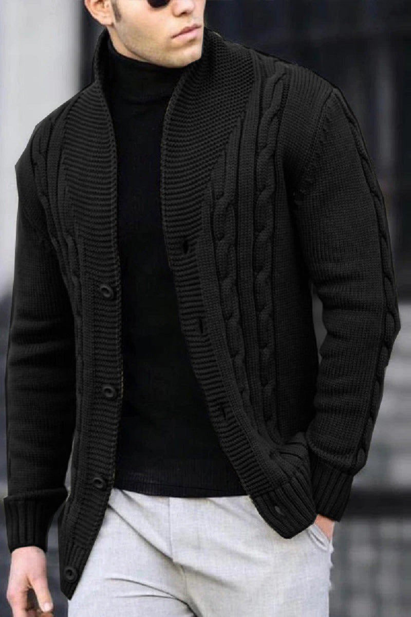 Cardigan pour homme avec motif en cable et col châle Chic und Stil
