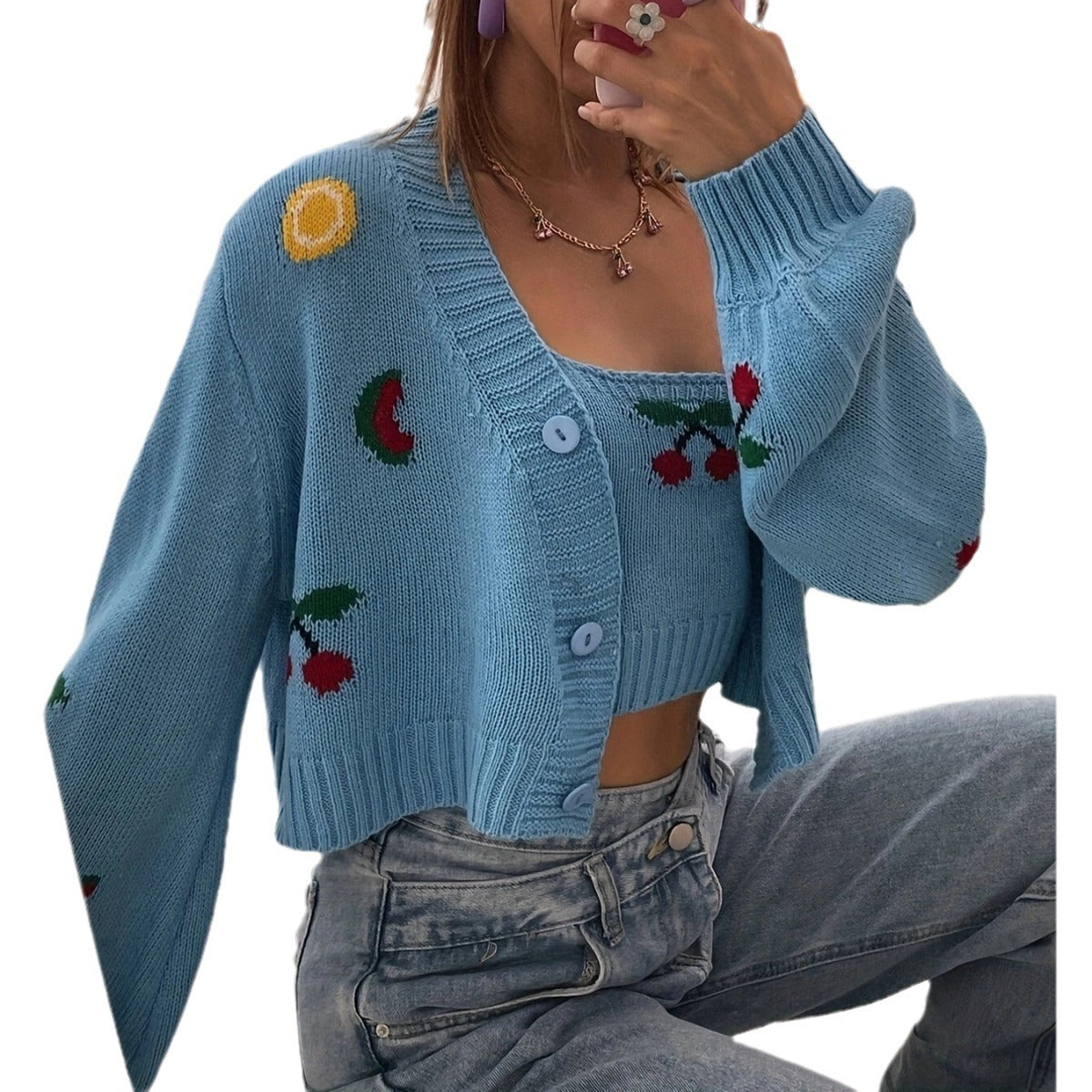 Cardigan en tricot décontracté pour femmes Chic und Stil