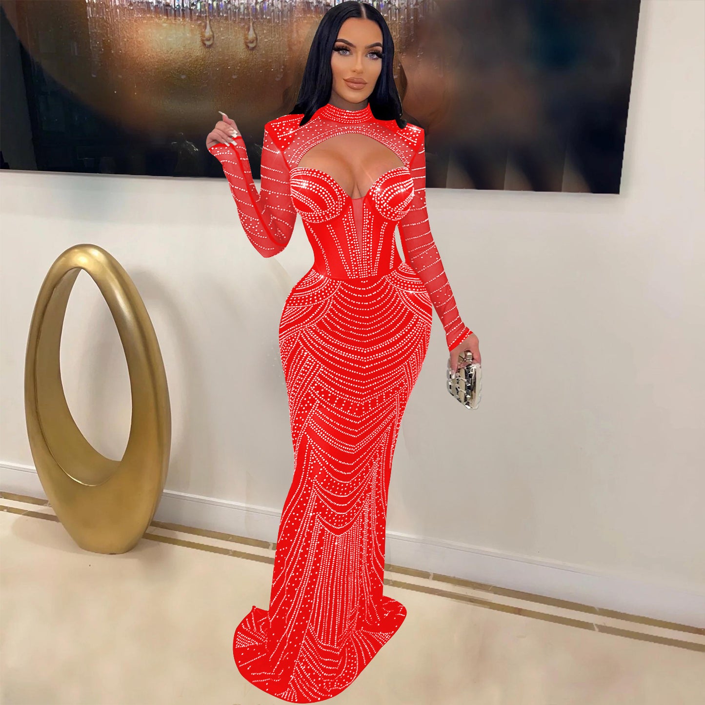 Robe de soirée élégante pour femmes avec embellissements Chic und Stil