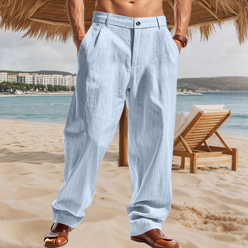 Casual beach pants for men with a comfortable fit and a stylish striped pattern Chic und Stil
