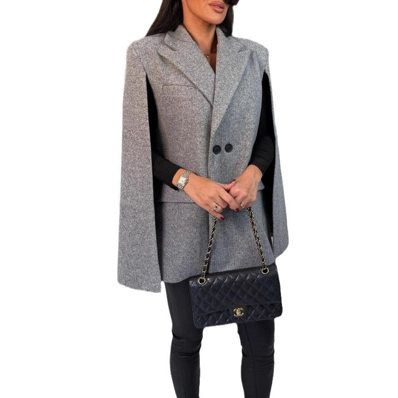 Blazer Cape à double bouton pour femmes Chic und Stil