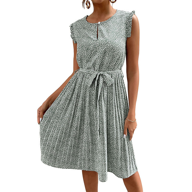 Robe à A plis pour dames avec ceinture à la taille Chic und Stil