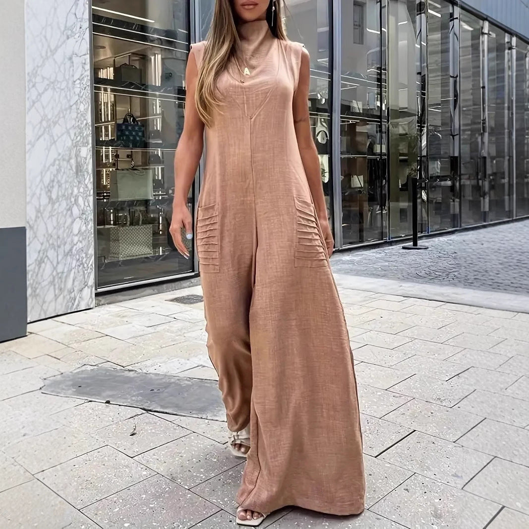 Combinaison maxi aérée pour femmes avec des plis décoratifs et des poches latérales Chic und Stil