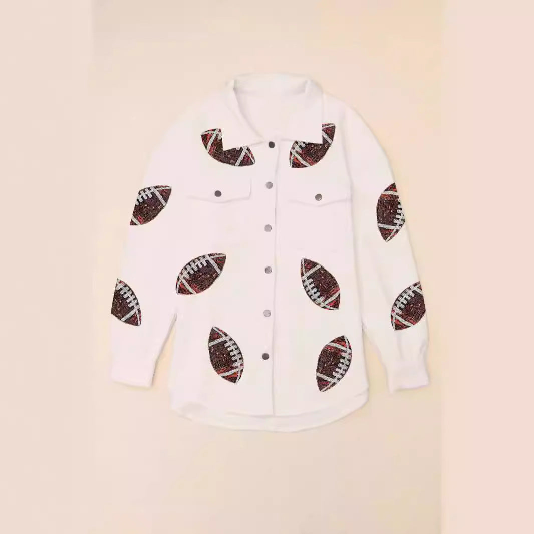 Veste oversized pour femmes avec design de football et poches pratiques Chic und Stil