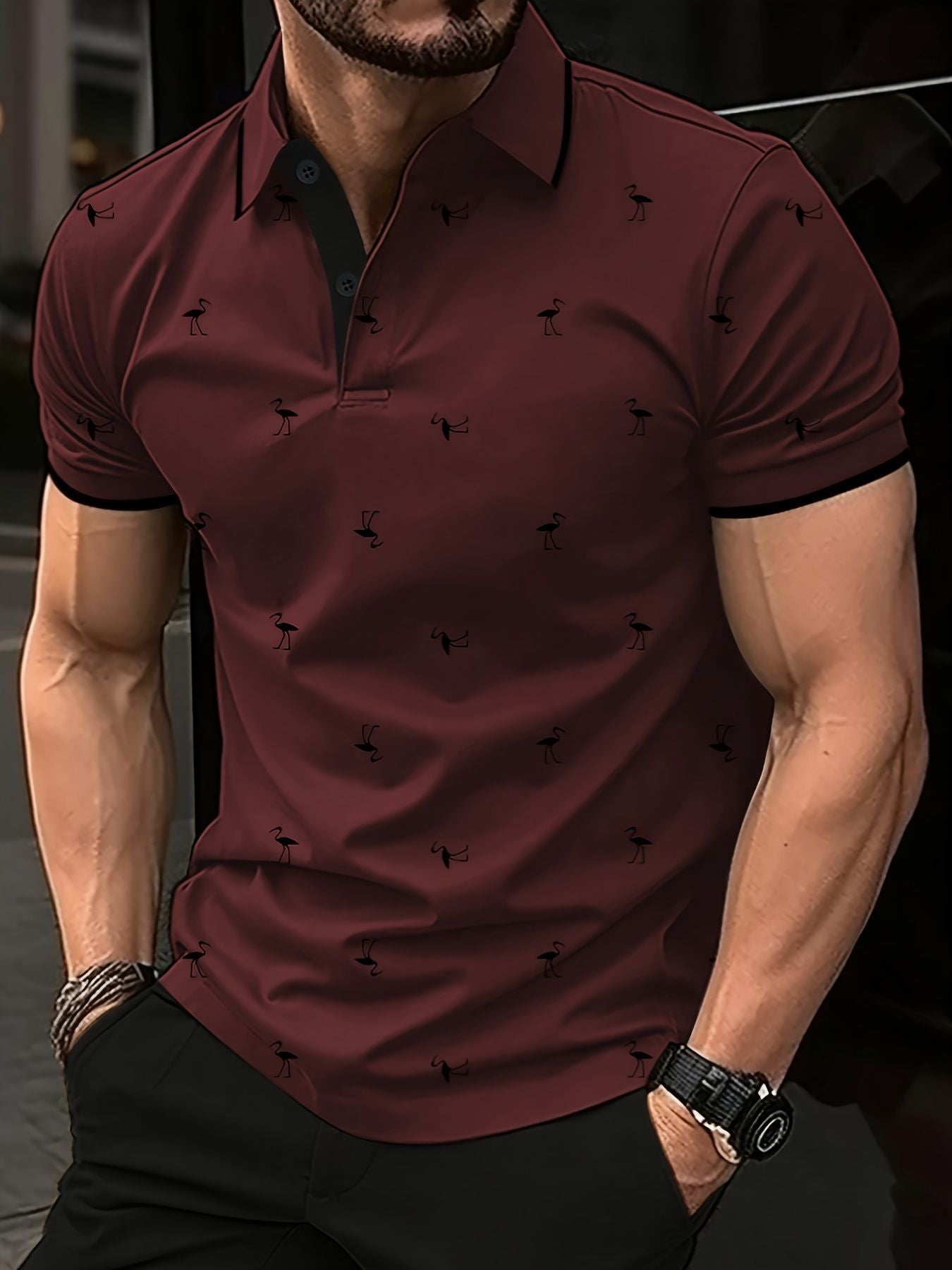 Chemise polo pour homme à manches courtes et motif Chic und Stil