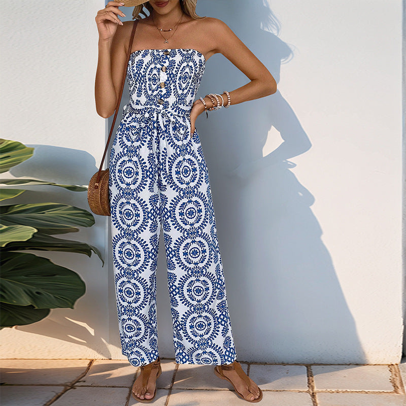 Combinaison sans manches pour femmes avec jambes larges et imprimé floral Chic und Stil