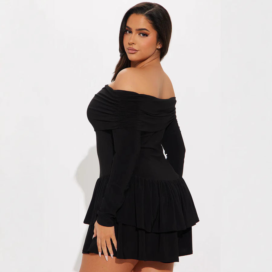 Robe mini off-shoulder pour femmes avec détails en volants et contenu en élasthanne Chic und Stil