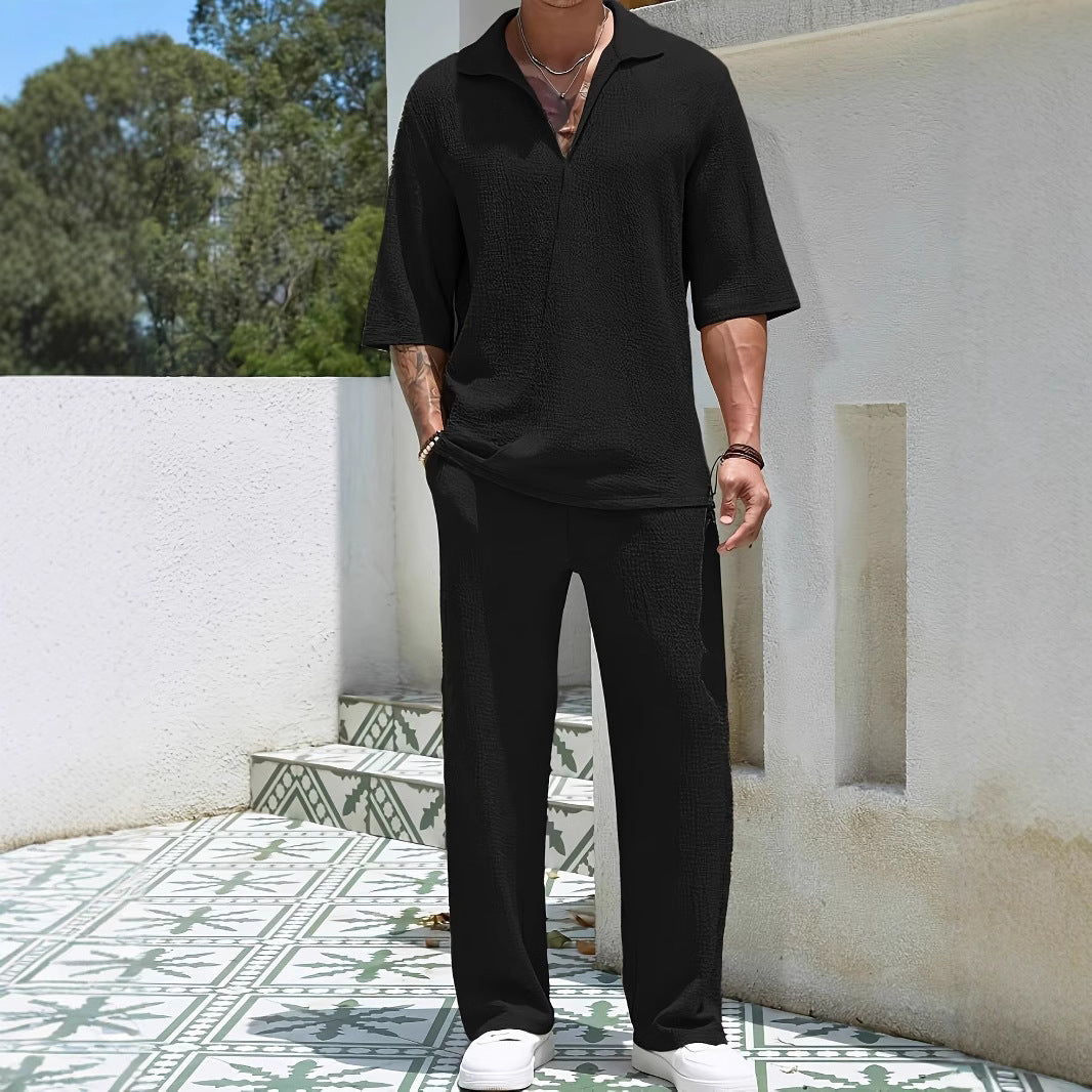 Hommes Ensemble de Lounge Détendu Texturé Chic und Stil
