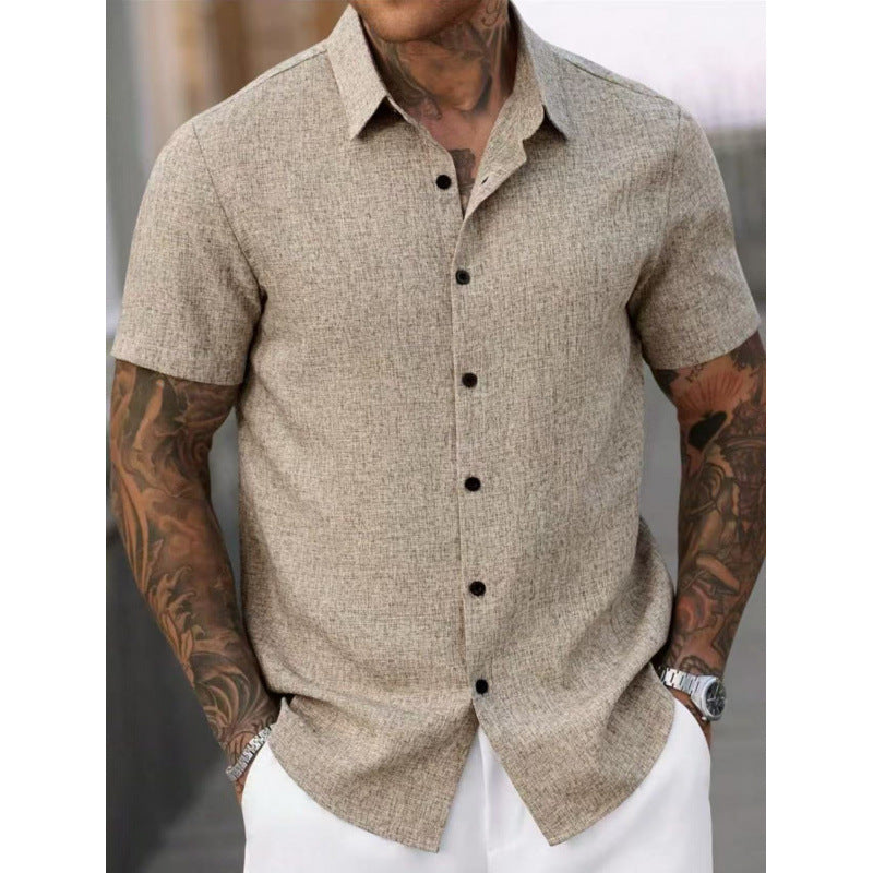 Chemise à manches courtes pour hommes en tissu texturé Chic und Stil