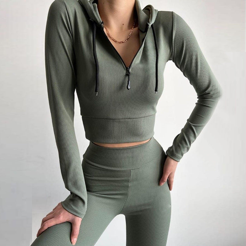 Body de sport féminin à manches longues avec fermeture éclair Chic und Stil