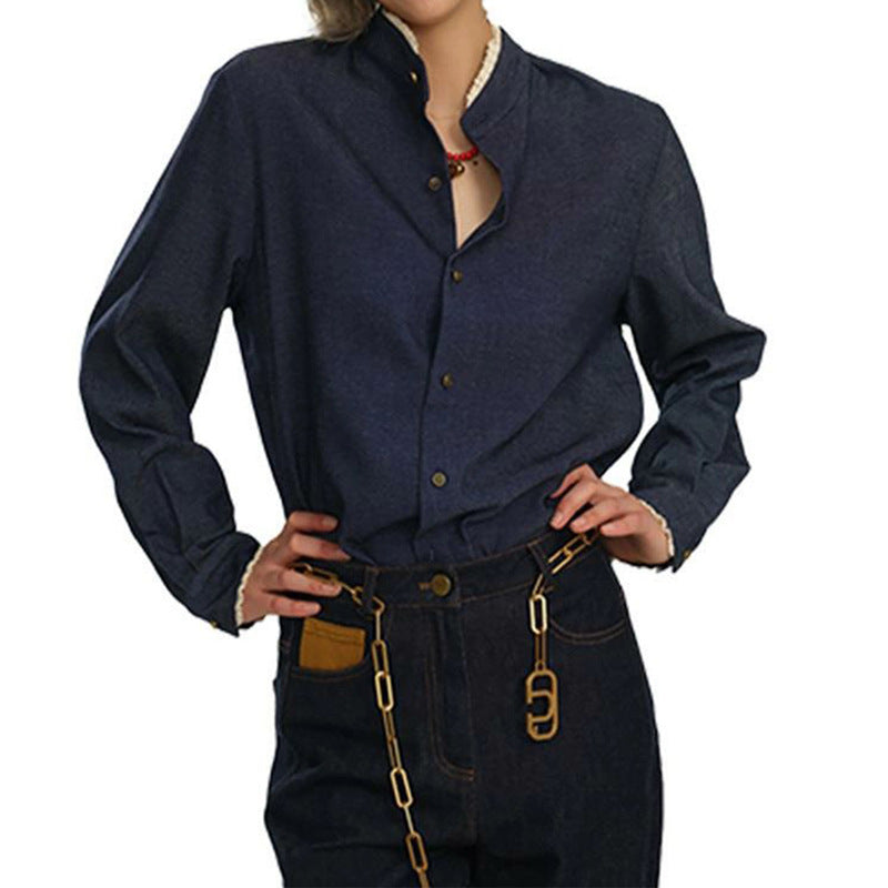Chemise en denim à boutons pour femmes Chic und Stil