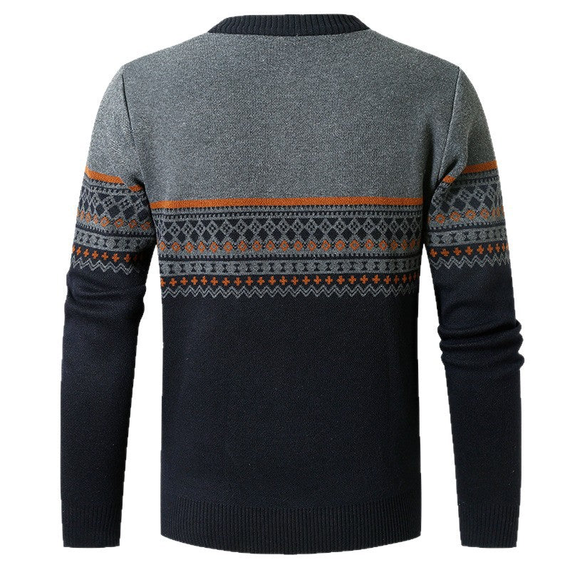 Pull homme avec fermeture éclair moderne et motif géométrique Chic und Stil